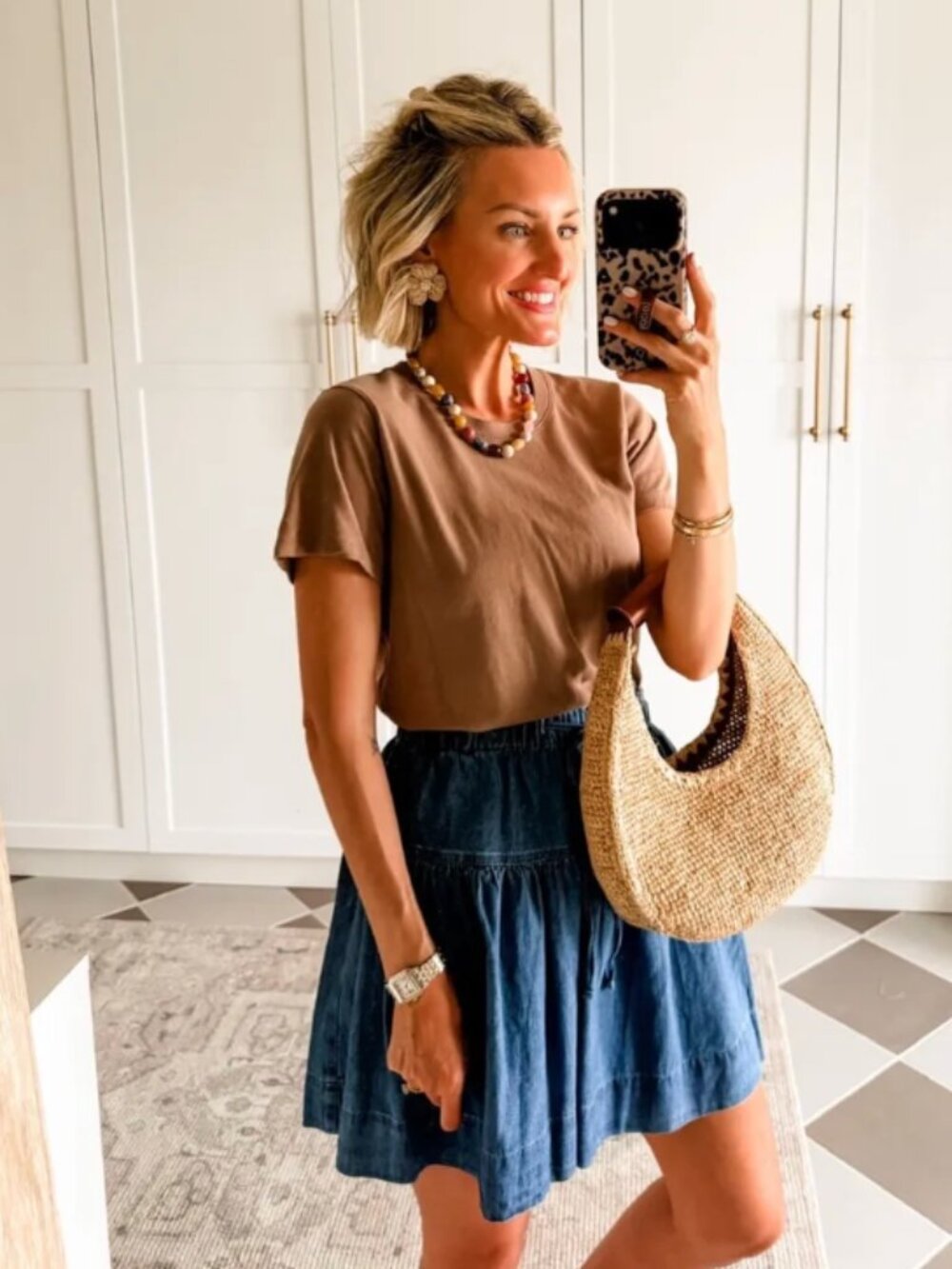 Free Assembly Women's Tiered Denim Mini Skirt